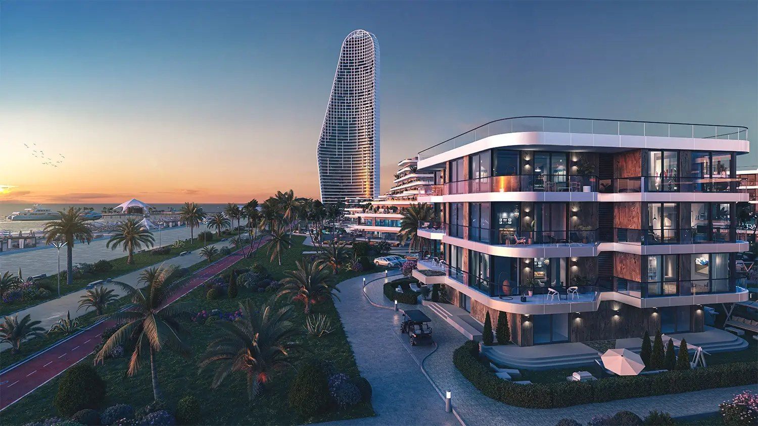 Promenade at sunset